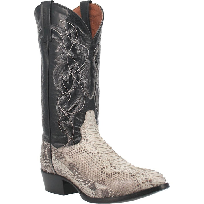Dan Post Men's Manning Python Snakeskin Round Toe Boots - Natural 1 DP3036_7_D  - from alligatorwarehouse.com