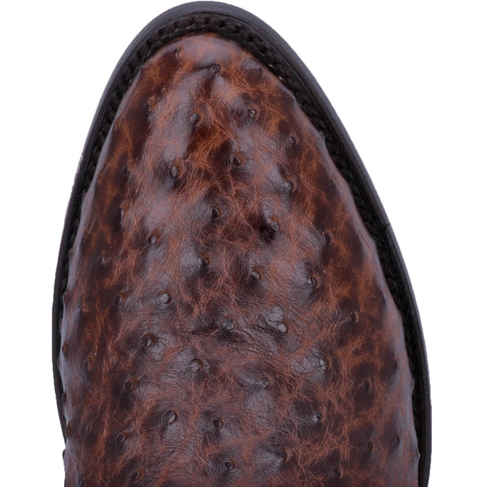 Dan Post Men's Pershing Full Quill Ostrich Round Toe Boots - Brass 5 DP3016_7.5_D  - from alligatorwarehouse.com