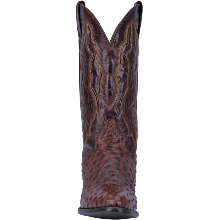Dan Post Men's Pershing Full Quill Ostrich Round Toe Boots - Brass 4 DP3016_7.5_D  - from alligatorwarehouse.com