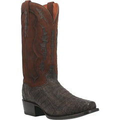 Dan Post Men's Stalker Genuine Caiman Belly Square Toe Boots - Brown