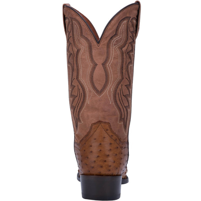 Dan Post Men's Tempe Full Quill Ostrich Round Toe Boots - Saddlebrown 3 DP2323_7_D  - from alligatorwarehouse.com