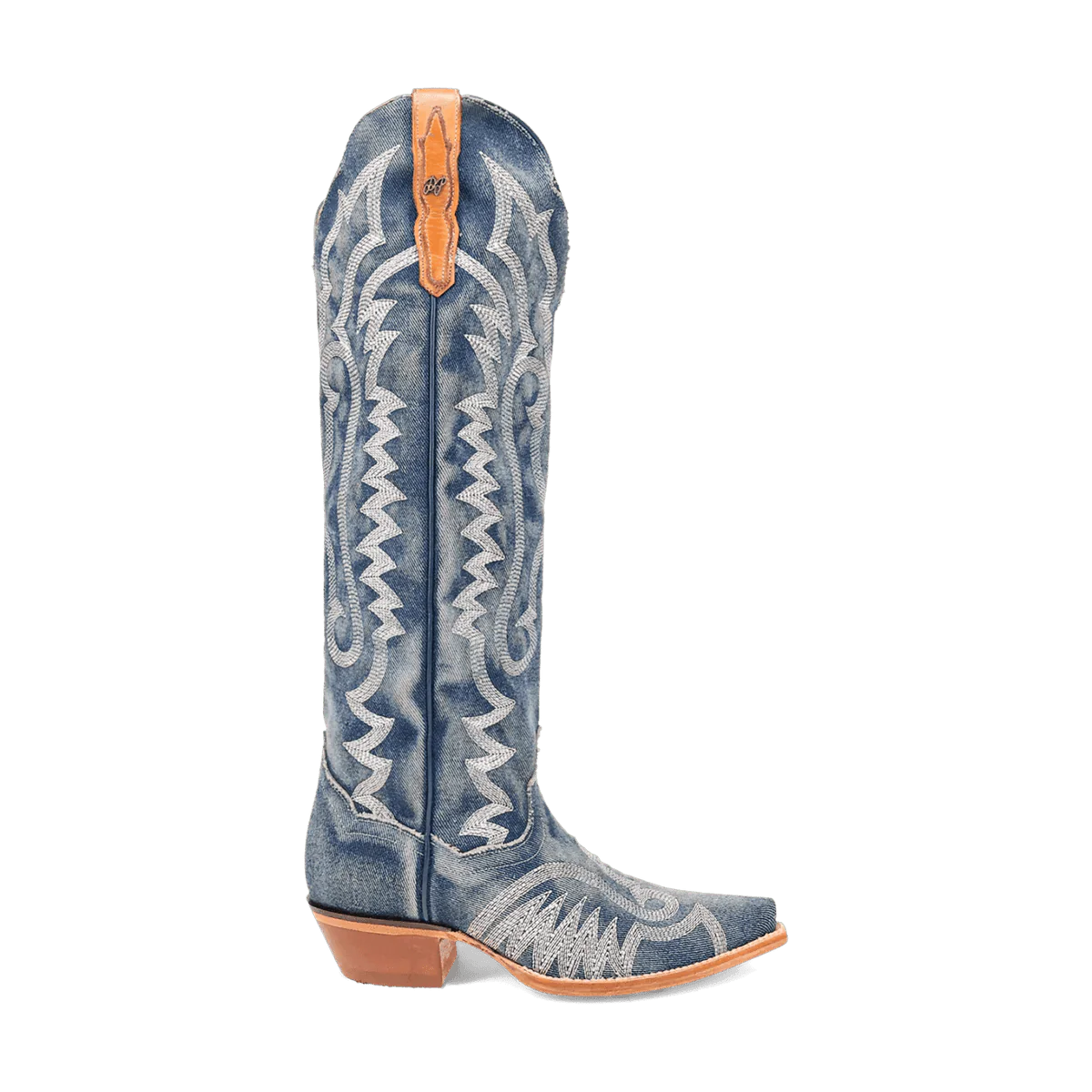 Dan Post Women's Denim Darlin Snip Toe Leather Tall Boots - Blue 2 DP5108_6_M  - from alligatorwarehouse.com