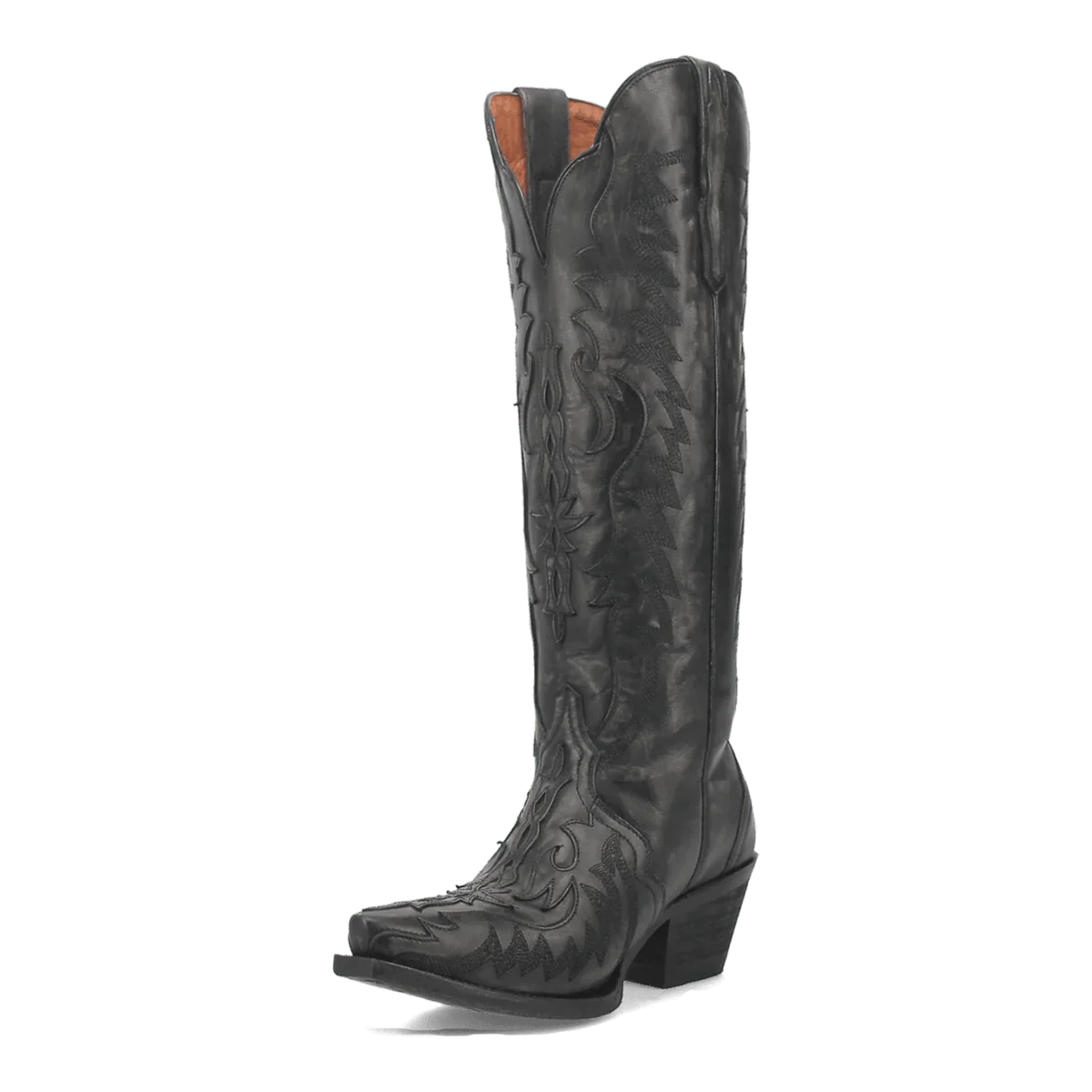 Dan Post Women's Hallie Snip Toe Leather Tall Boots - Black 4 DP4027_6_M  - from alligatorwarehouse.com