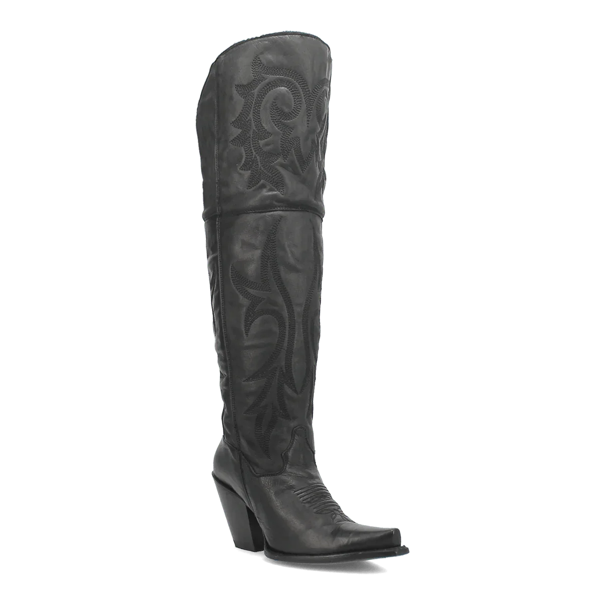 Dan Post Women's Jilted Snip Toe Leather Tall Boots - Black 1 DP3789_6_M  - from alligatorwarehouse.com