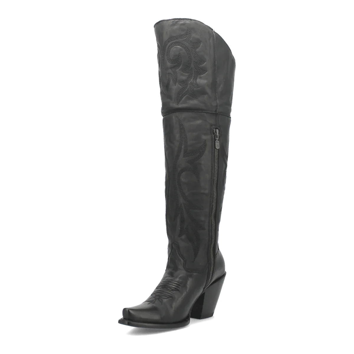 Dan Post Women's Jilted Snip Toe Leather Tall Boots - Black 4 DP3789_6_M  - from alligatorwarehouse.com