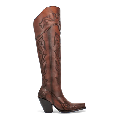 Dan Post Women's Seductress Snip Toe Leather Tall Boots - Chestnut