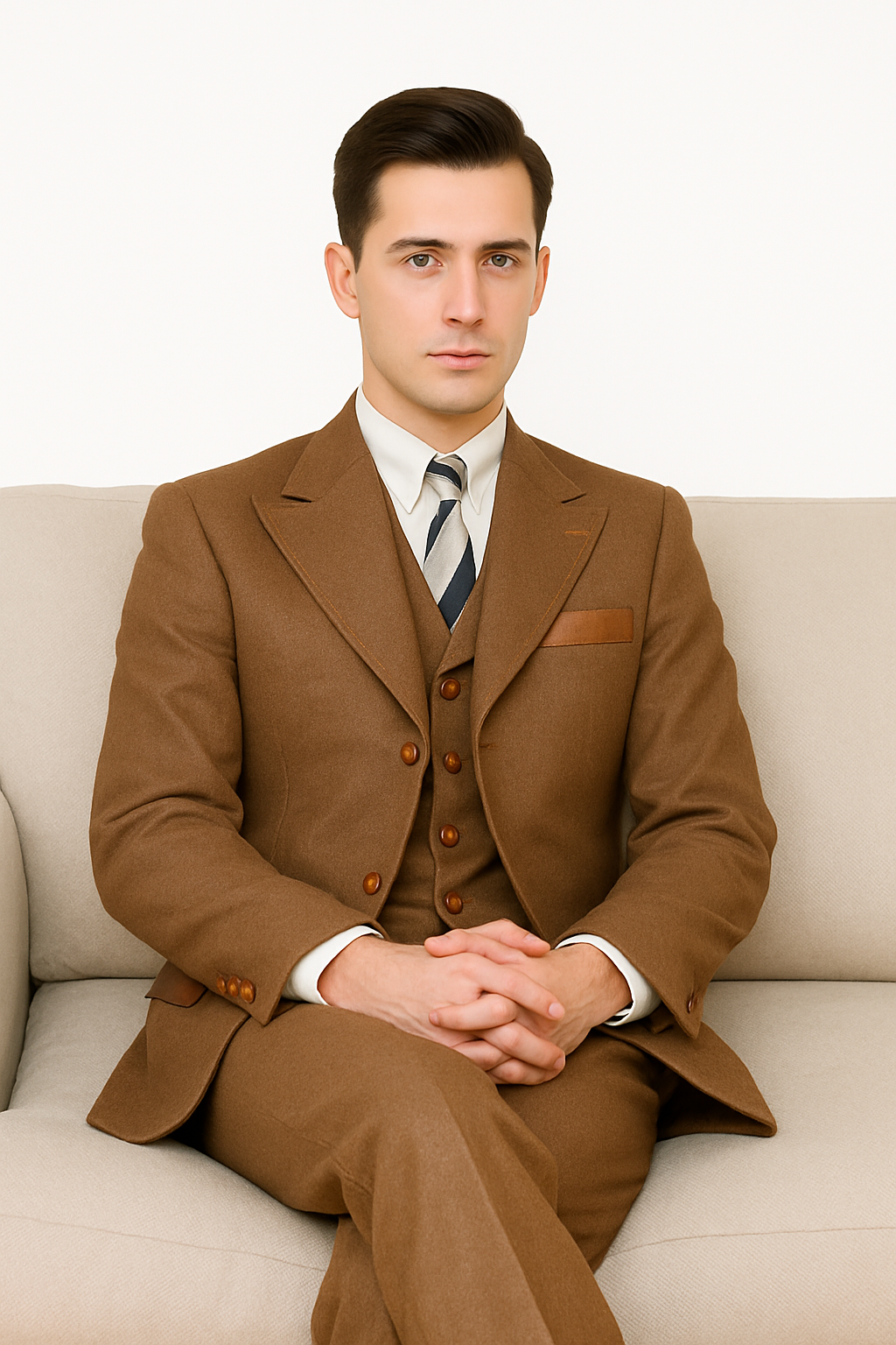 Denim Suit - Cotton Fabric Vested Suit - 3 Pieces Suit - Vested Fancy Suit 6 WV-7632  - from alligatorwarehouse.com