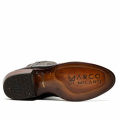 Marco Di Milano Denver Clear Brown Ostrich Leg Round Toe Cowboy Boots