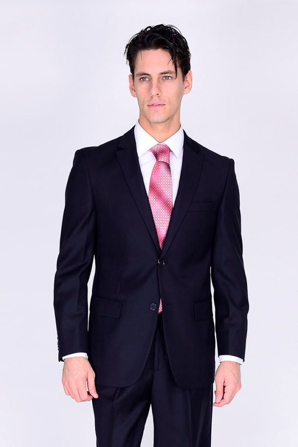 Mantoni Suit - Wool Suit - Business Suit Navy Blue