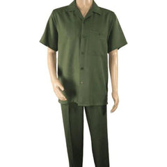 Mens Olive Short Sleeve Walking Suit