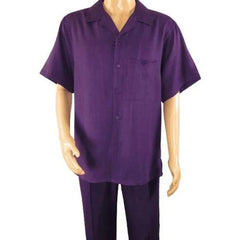 Mens Purple Short Sleeve Walking Suit