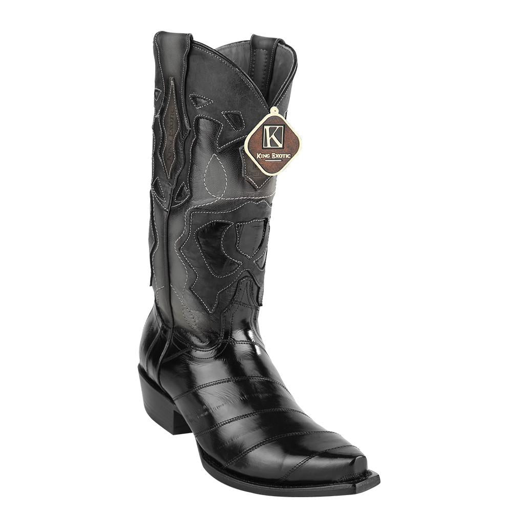 King Exotic Men's Eel Western Snip Toe Boot 3 -01  - from alligatorwarehouse.com