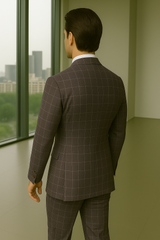 Wool Suit - Italian Made Business Suit by Statement Men's 3 Piece 100% Wool Modern Fit Suit - Fashion Pattern