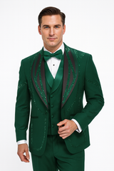 Hunter Green Italian Wool 3-Piece Modern Fit Tuxedo