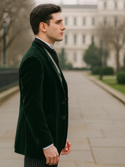 Emerald Velvet Roderick Smoking Jacket – Luxurious Men's Wear