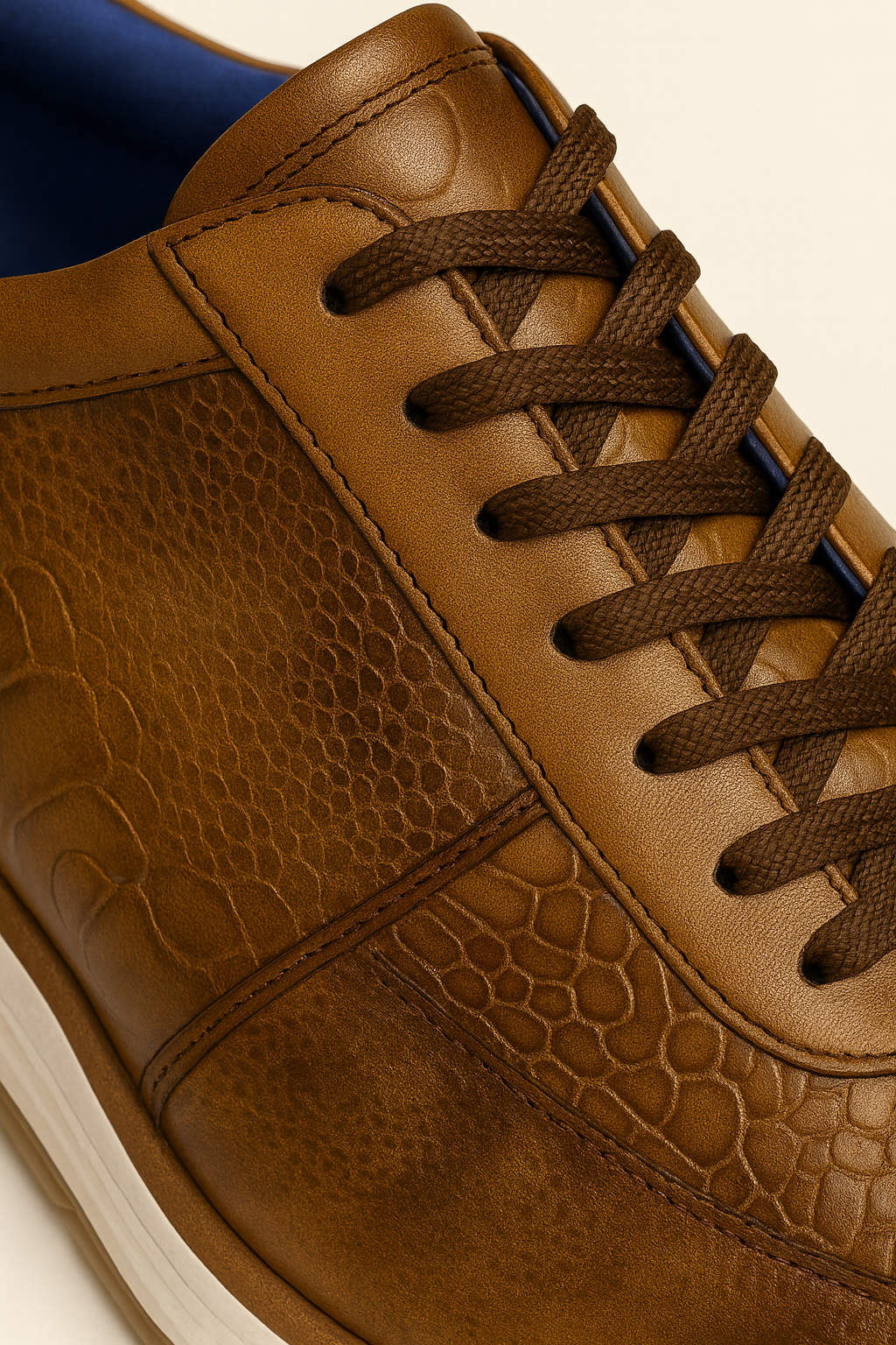 Belvedere Todd Men's Shoes Antique Brandy Exotic Genuine Ostrich Casual Sneakers 6 MEN E02 ANT. BRANDY-M-06  - from alligatorwarehouse.com