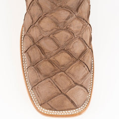 Ferrini Bronco Men's Print Pirarucu Fish Boots Handcrafted Brown