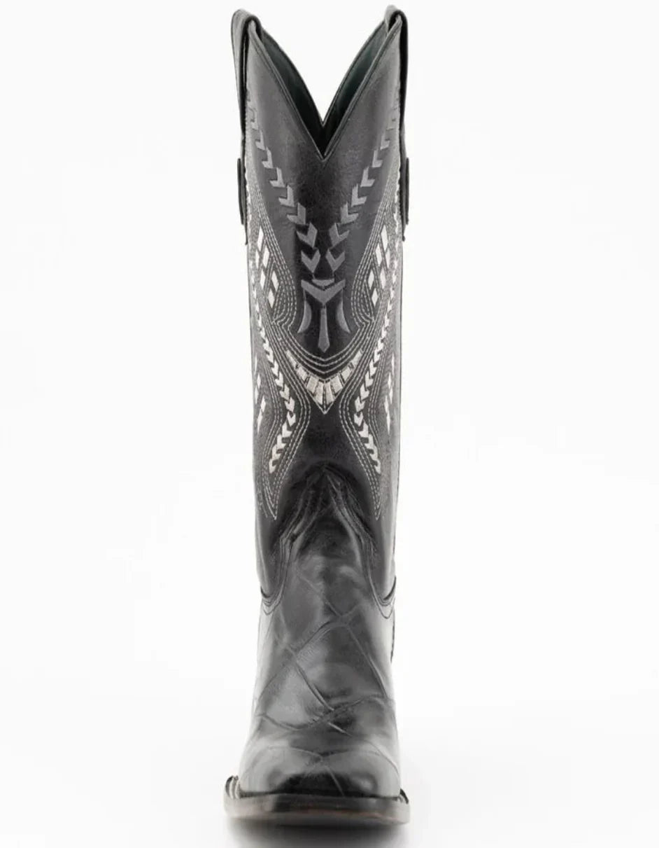 Ferrini Jesse Men's Print Alligator Boots Handcrafted Black 4359304 5 43593-04-090-D  - from alligatorwarehouse.com