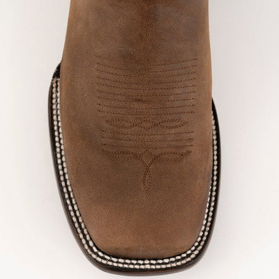 Ferrini Men's Hunter Square Toe Boots Handcrafted - Brown 2   - from alligatorwarehouse.com