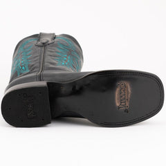 Ferrini Men's Blaze Leather Square Toe Boots Handcrafted - Black