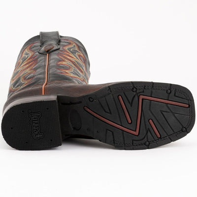 Ferrini Men's Blaze Leather Square Toe Boots Handcrafted - Chocolate 5   - from alligatorwarehouse.com