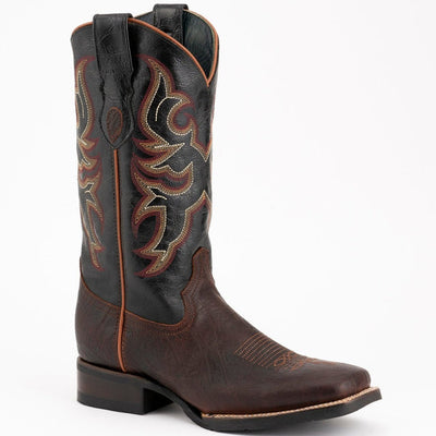 Ferrini Men's Blaze Leather Square Toe Boots Handcrafted - Chocolate 1   - from alligatorwarehouse.com