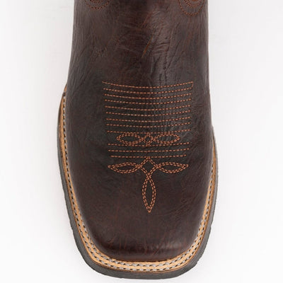 Ferrini Men's Blaze Leather Square Toe Boots Handcrafted - Chocolate 3   - from alligatorwarehouse.com