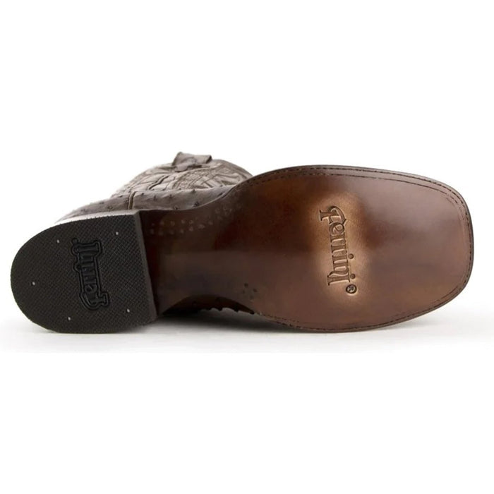 Ferrini Men's Colt Full Quill Ostrich Square Toe Boots Handcrafted - Chocolate Ferrini Men's Colt Full Quill Ostrich Square Toe Boots Handcrafted - Chocolate