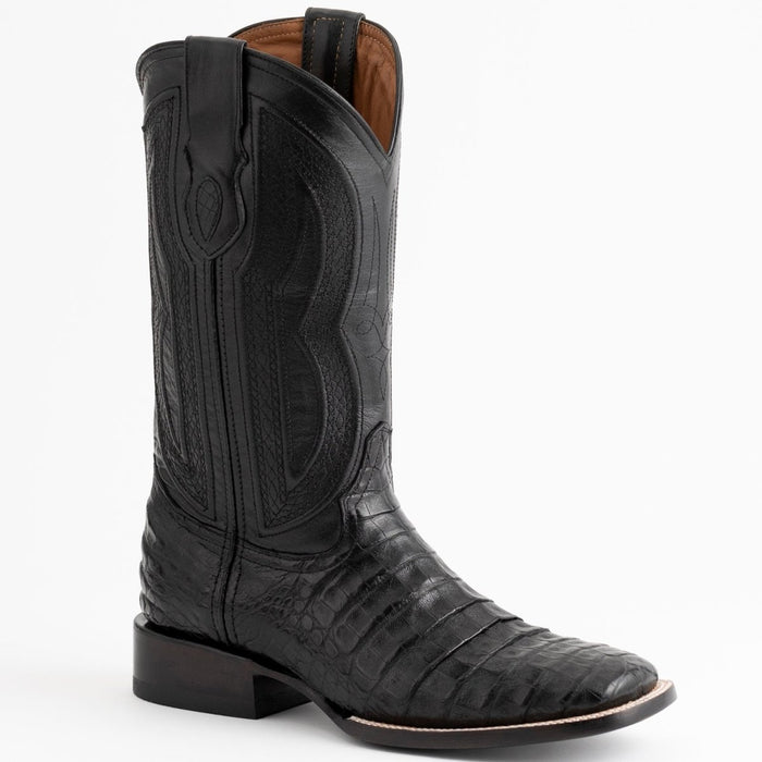 Ferrini Men's Dakota Belly Caiman Western Boots - Square Toe Handcrafted Black Ferrini Men's Dakota Belly Caiman Western Boots - Square Toe Handcrafted Black