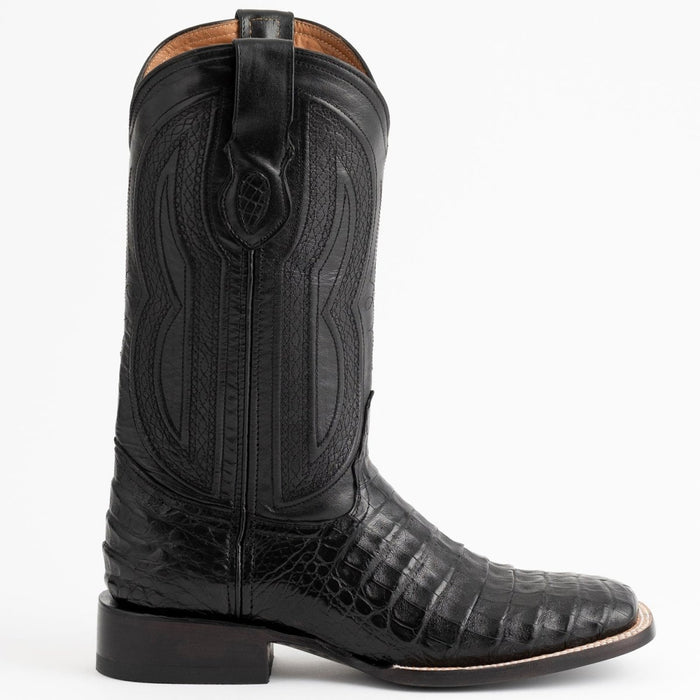 Ferrini Men's Dakota Belly Caiman Western Boots - Square Toe Handcrafted Black Ferrini Men's Dakota Belly Caiman Western Boots - Square Toe Handcrafted Black