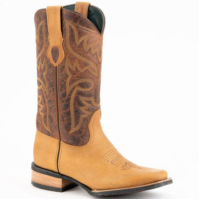 Ferrini Men's Kingston Rubber Sole Square Toe Boots Handcrafted - Tan 1   - from alligatorwarehouse.com
