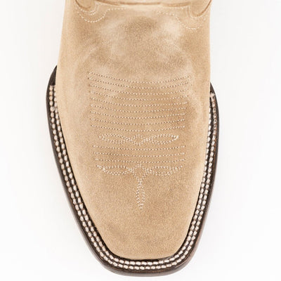 Ferrini Men's Roughrider Narrow Square Toe Boots Handcrafted - Taupe 3   - from alligatorwarehouse.com