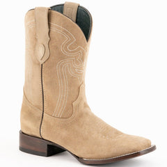 Ferrini Men's Roughrider Square Toe Boots Handcrafted - Taupe