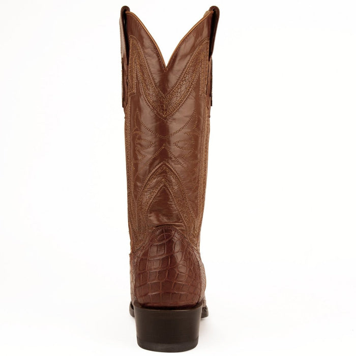 Ferrini Men's Stallion Alligator Belly Boots French Toe Handcrafted Chocolate 4   - from alligatorwarehouse.com