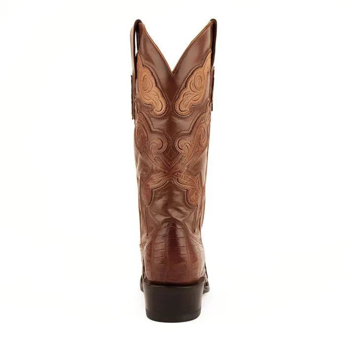 Ferrini Men's Stallion Alligator Belly Boots French Toe Handcrafted Cognac 1074102 3 10741-02-080-D  - from alligatorwarehouse.com
