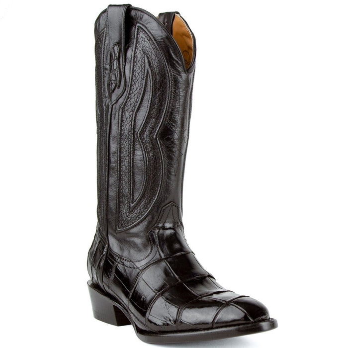 Ferrini Men's Stallion Alligator Belly Boots Round Toe Black 1   - from alligatorwarehouse.com