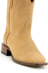 Ferrini Men's Roughrider Square Toe Boots Handcrafted - Taupe