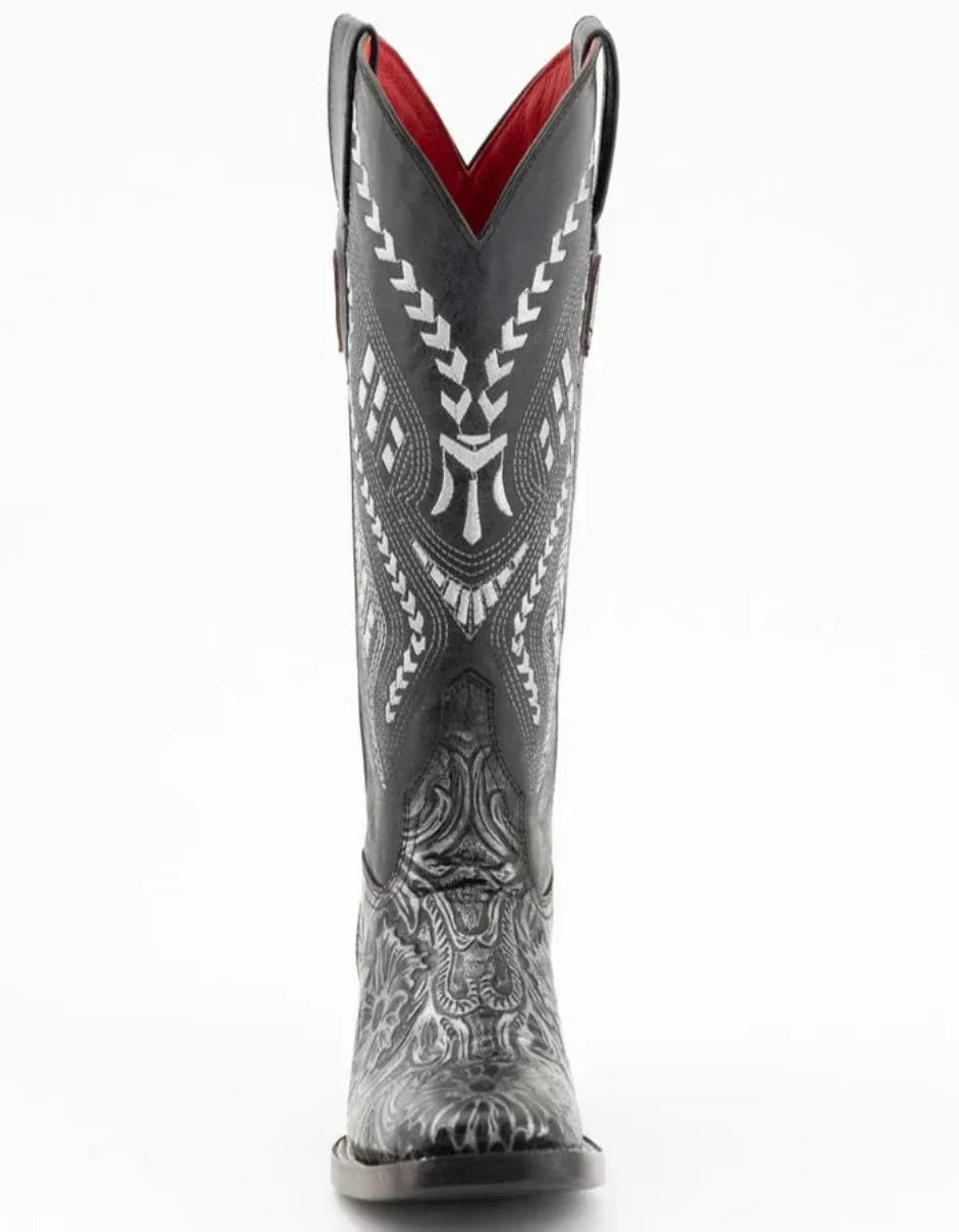 Ferrini Women's Cleopatra Square Toe Boots Handcrafted - Silver 4 83893-34-065-B  - from alligatorwarehouse.com