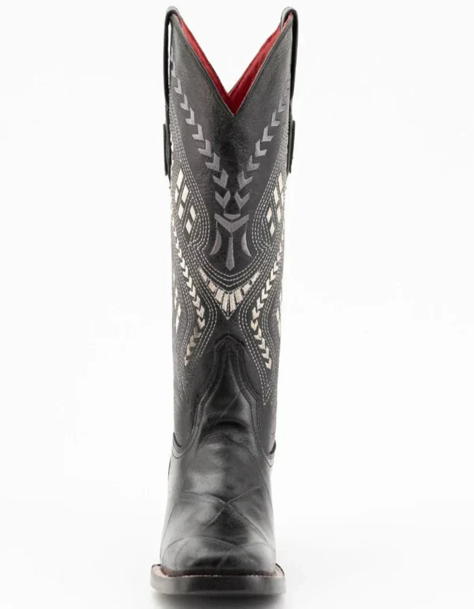 Ferrini Women's Jesse Square Toe Boots Alligator Print - Black 5 43593-04-090-D  - from alligatorwarehouse.com