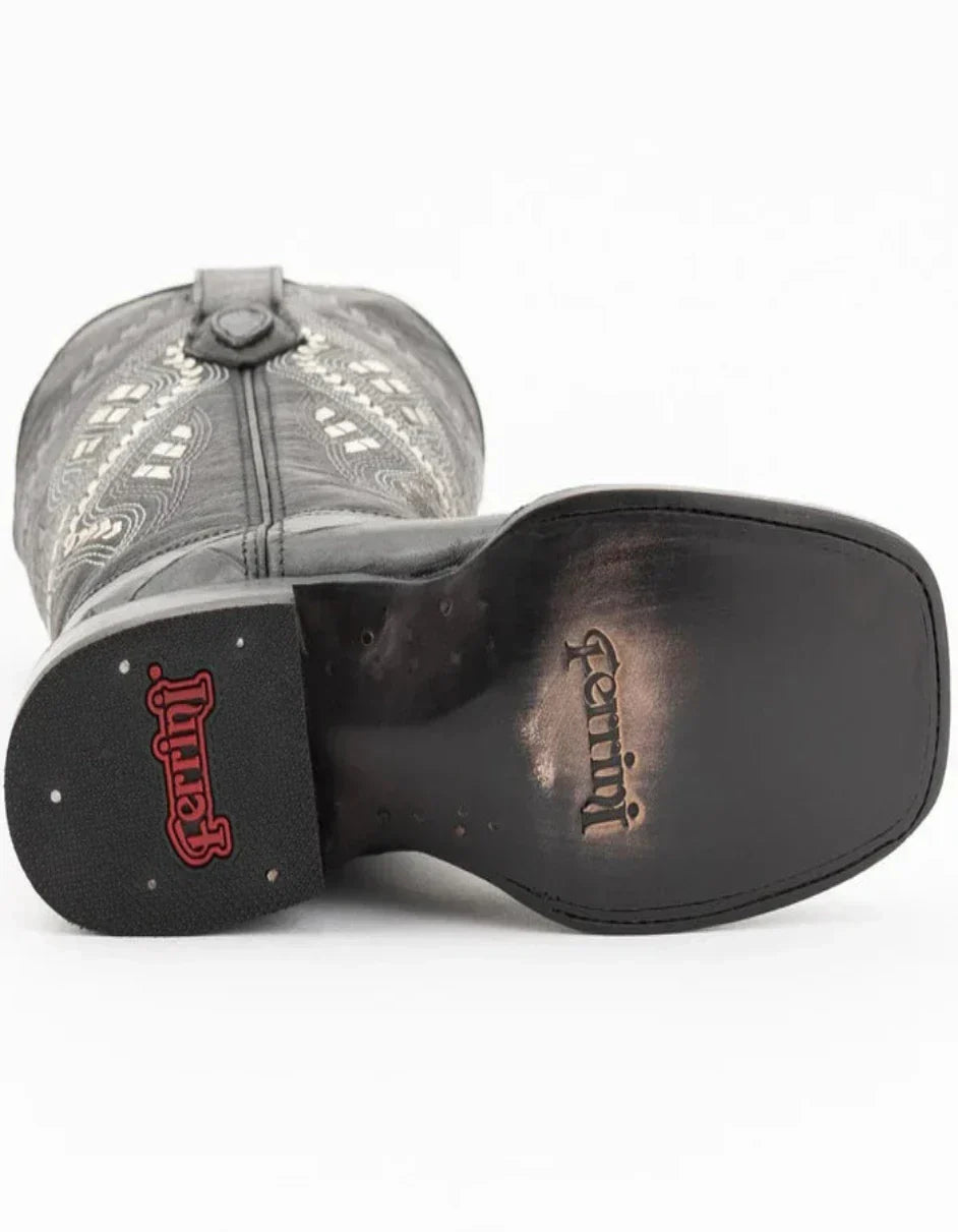 Ferrini Women's Jesse Square Toe Boots Alligator Print - Black 6 43593-04-090-D  - from alligatorwarehouse.com