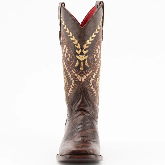 Ferrini Women's Jesse Square Toe Boots Alligator Print - Chocolate 9359309 4 93593-09-060-B  - from alligatorwarehouse.com