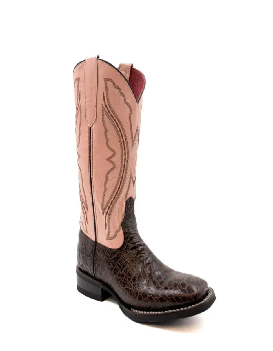 Ferrini Women's Kai Square Toe Boots Turtle Print - Chocolate 1 92593-09-060-B  - from alligatorwarehouse.com