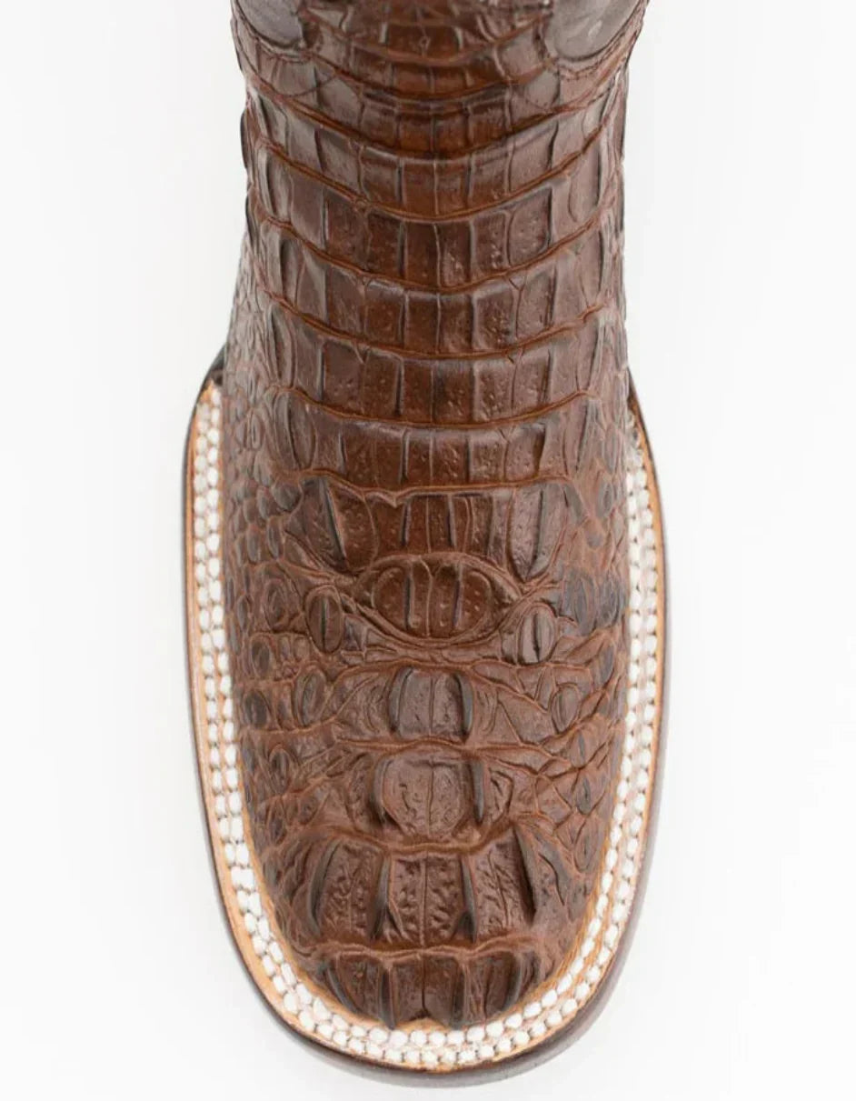Ferrini Women's Stampede Square Toe Boots Crocodile Print - Rust Brown 2 90393-23-060-B  - from alligatorwarehouse.com