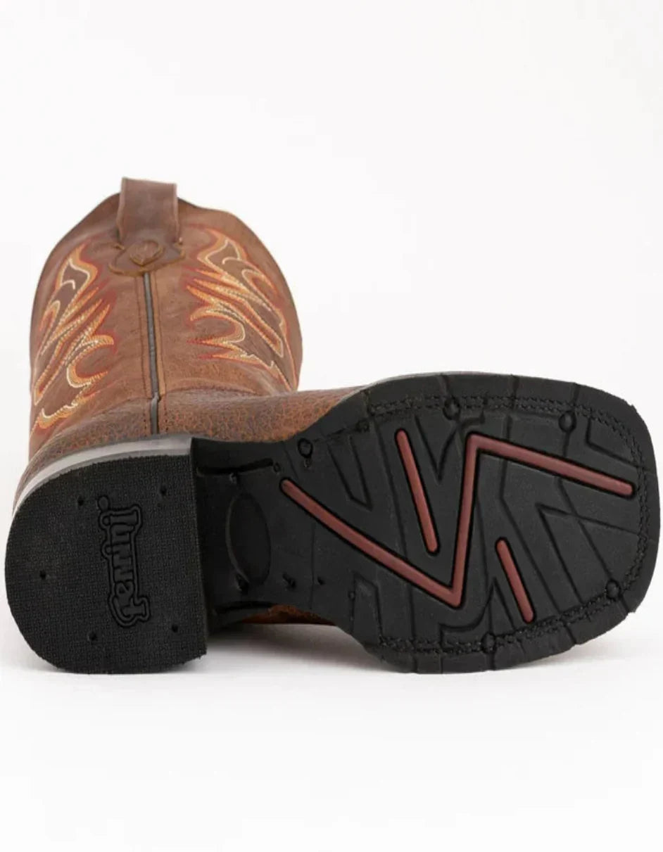 Ferrini Women's Toro Square Toe Boots Handcrafted - Brandy 8299355 6 82993-55-060-B  - from alligatorwarehouse.com