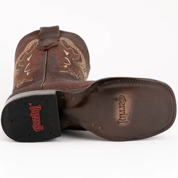 Ferrini Women's Toro Square Toe Boots Handcrafted - Brown 8299336 6 82993-36-060-B  - from alligatorwarehouse.com