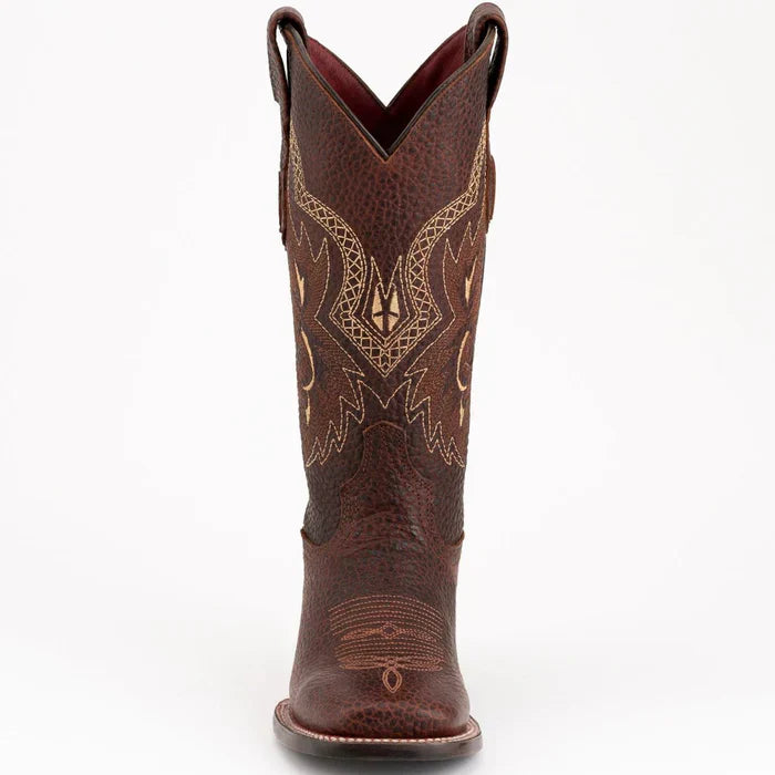 Ferrini Women's Toro Square Toe Boots Handcrafted - Brown 8299336 5 82993-36-060-B  - from alligatorwarehouse.com