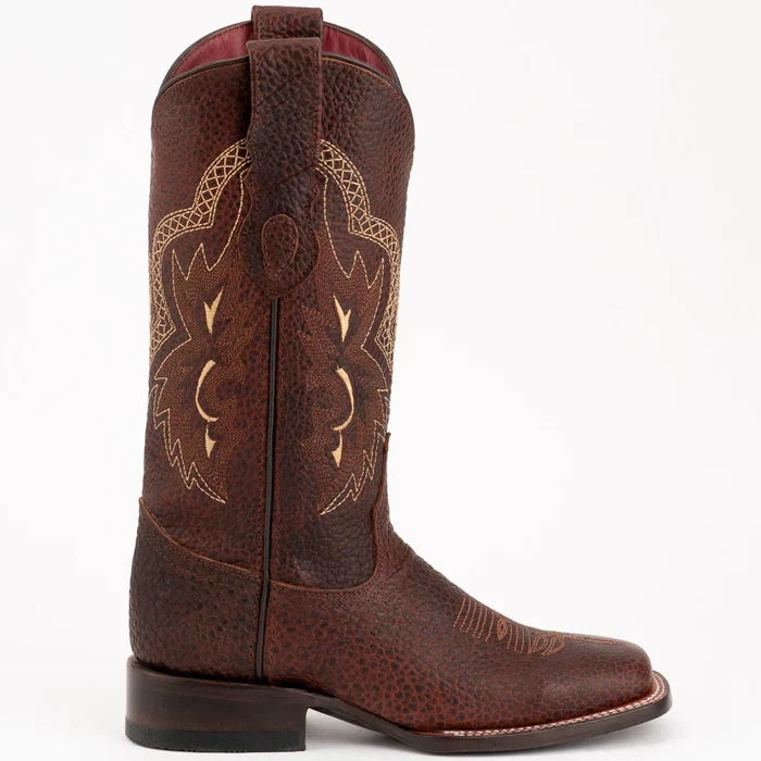 Ferrini Women's Toro Square Toe Boots Handcrafted - Brown 8299336 3 82993-36-060-B  - from alligatorwarehouse.com