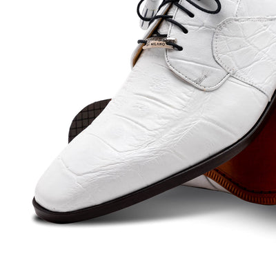 Marco Di Milano Fitipaldi  White Alligator Derby Shoe 3 FITIPALDI_ALLIGATOR_WHITE_7.5  - from alligatorwarehouse.com