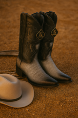 King Exotic Men's Caiman Belly Snip Toe Boots