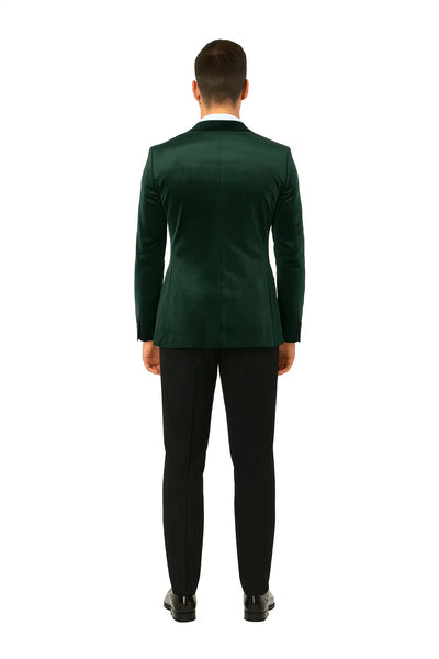 Green Velvet Double Breasted Tuxedo Jacket – Wedding & Prom